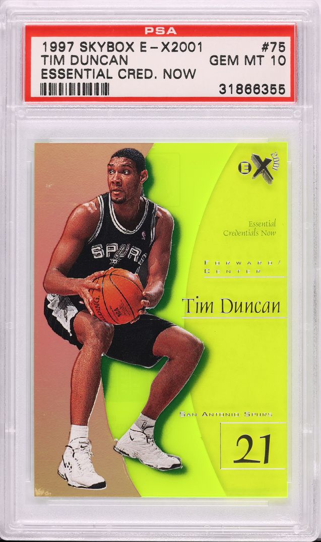 1997 Skybox E-X2001 Essential Credentials Now Tim Duncan ROOKIE /75 #75 PSA 10