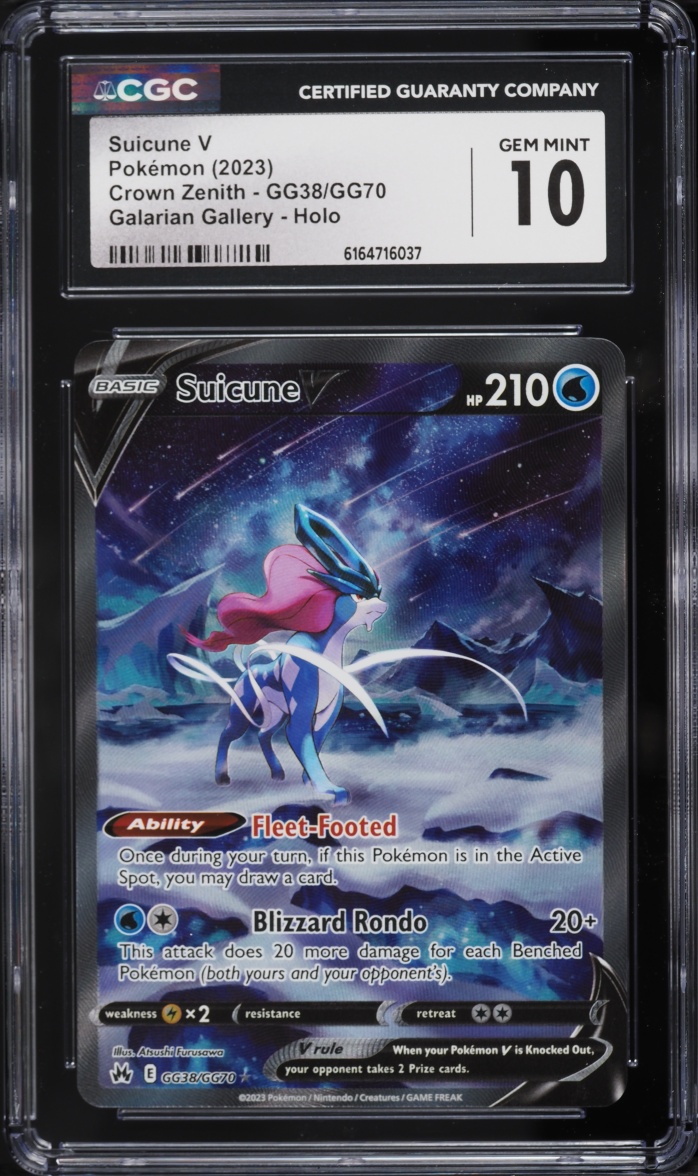 2023 Pokemon SWSH Crown Zenith Galarian Gallery Alt Art Suicune V #GG38 CGC 10 GEM MINT