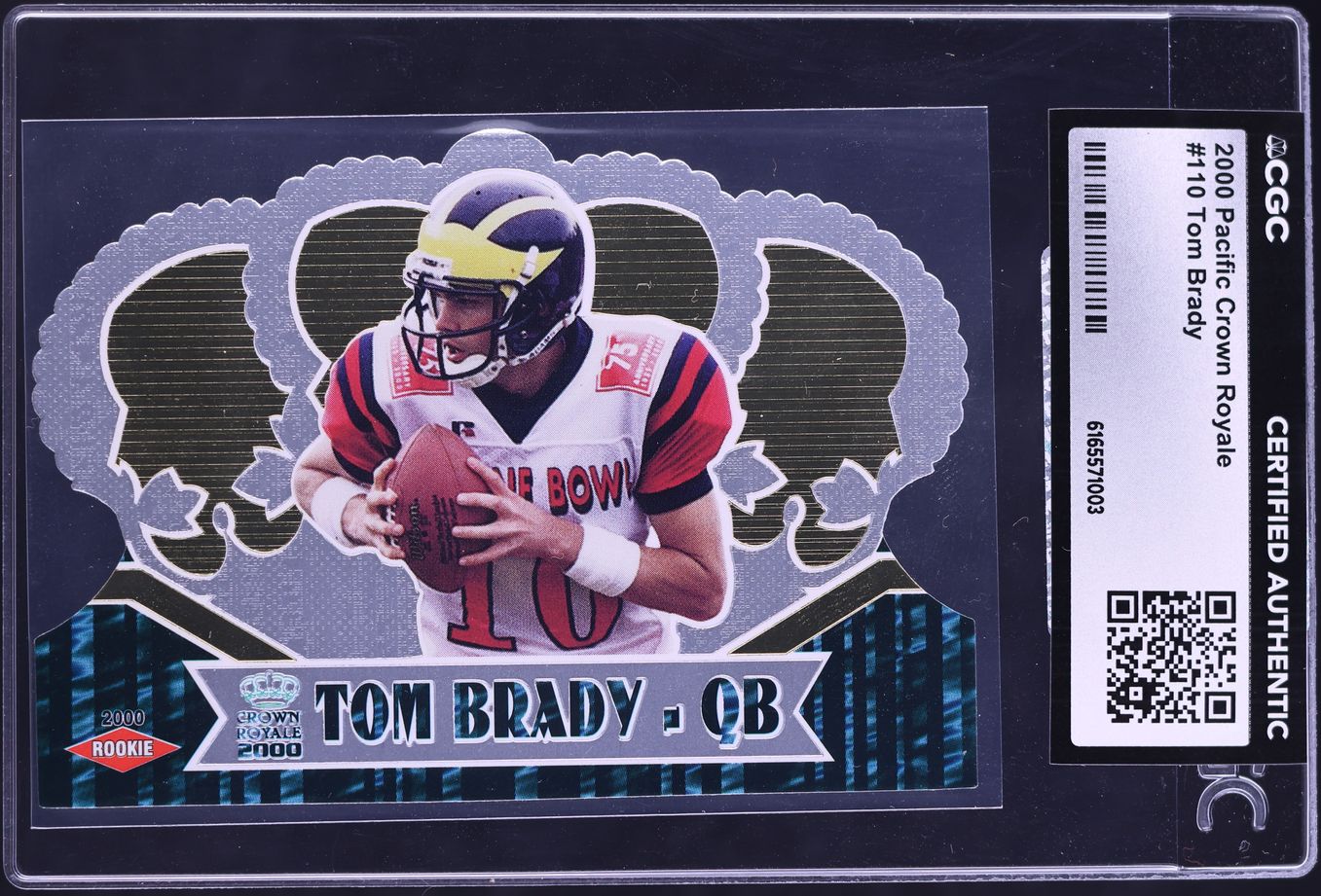 2000 Pacific Crown Royale Die-Cut Tom Brady ROOKIE #110 CGC AUTH