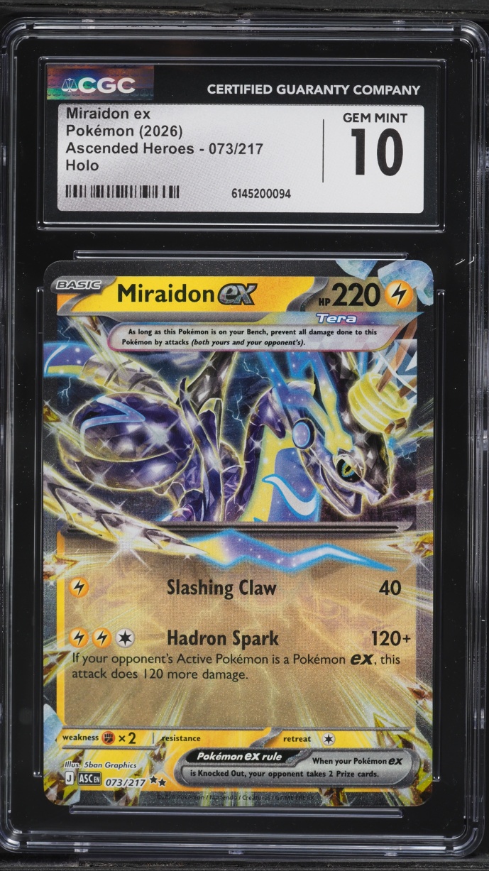 2026 Pokemon Mega Evolution Ascended Heroes Holo Miraidon ex #73 CGC 10 GEM MINT