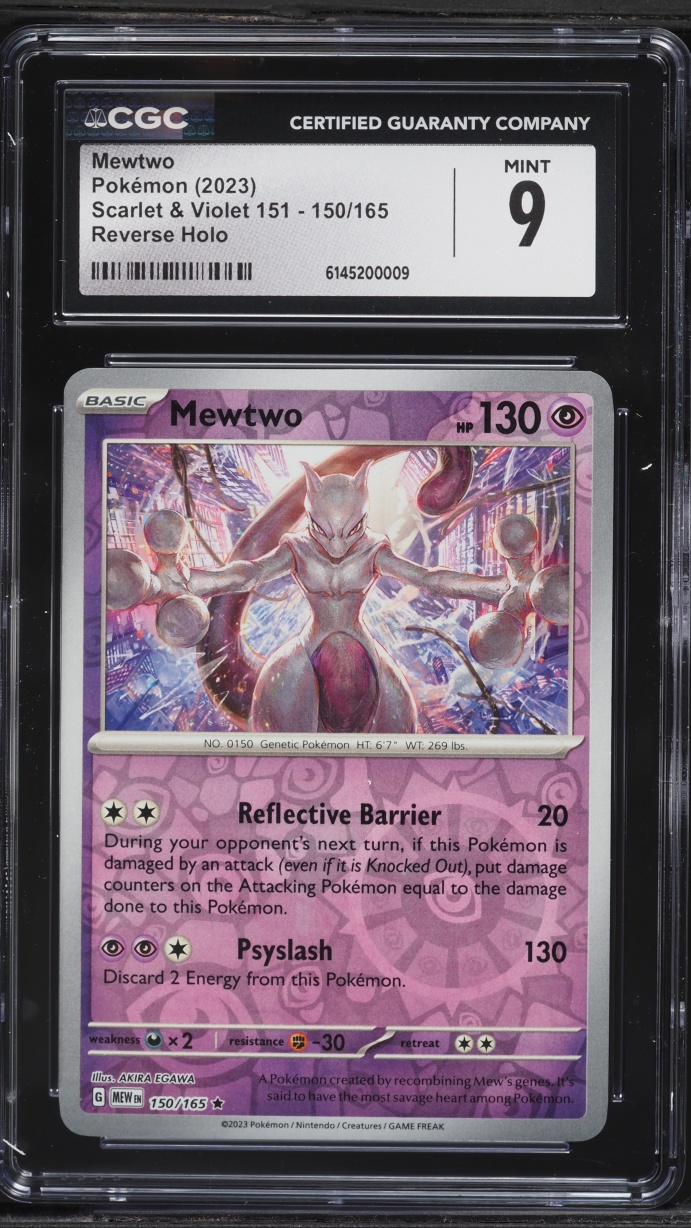 2023 Pokemon Scarlet & Violet 151 Reverse Holo Mewtwo #150 CGC 9 MINT