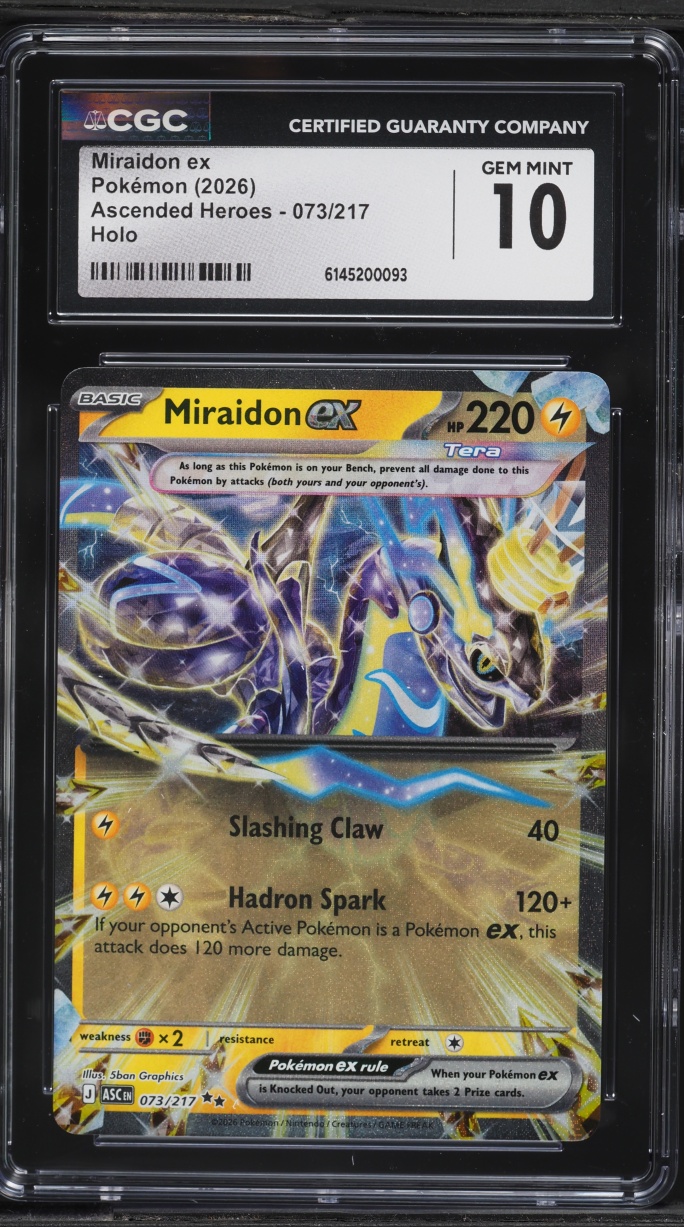 2026 Pokemon Mega Evolution Ascended Heroes Holo Miraidon ex #73 CGC 10 GEM MINT