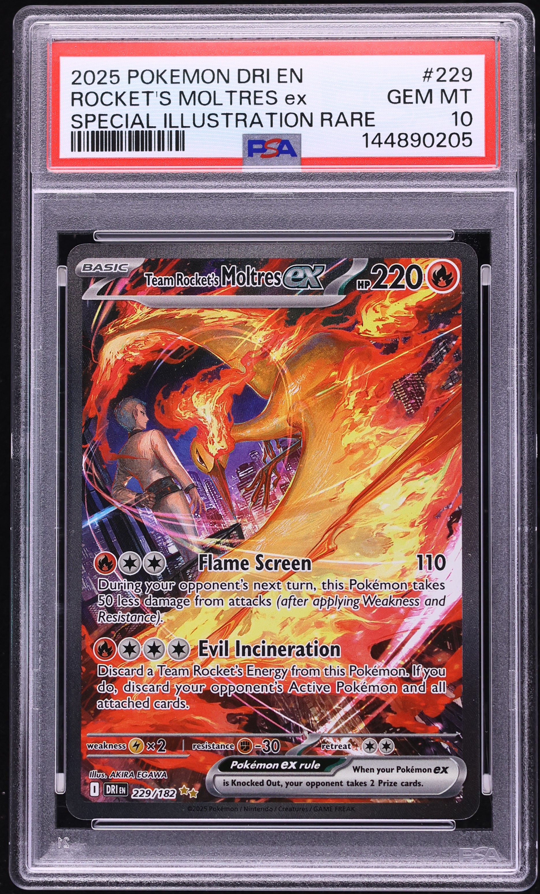 2025 Pokemon Scarlet & Violet Destined Rivals SIR Team Rocket's Moltres ex #229 PSA 10 GEM MINT