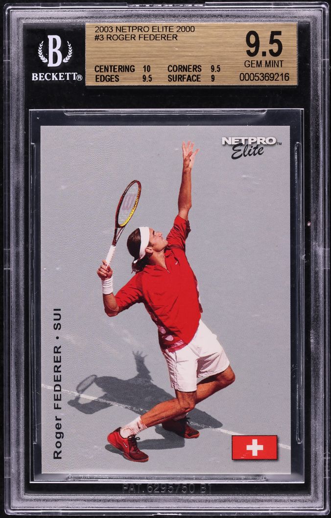 2003 Netpro Elite Roger Federer ROOKIE /2000 #3 BGS 9.5 GEM MINT