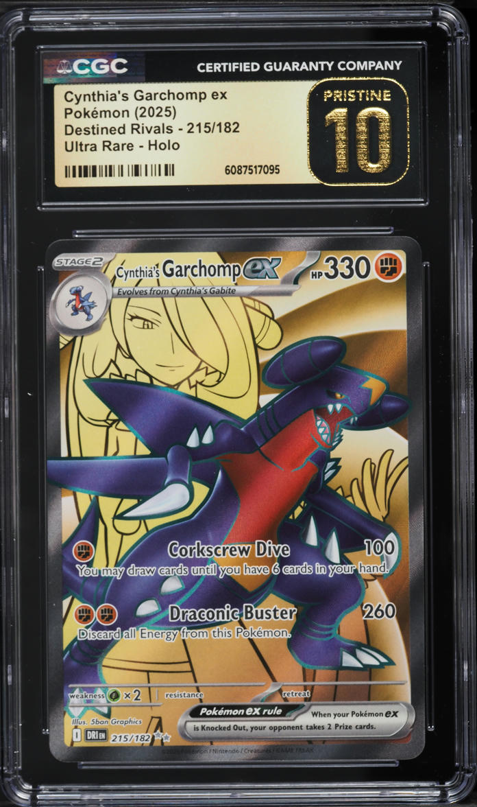 2025 Pokemon SV Destined Rivals Full Art Cynthia's Garchomp ex #215 CGC 10 PRISTINE