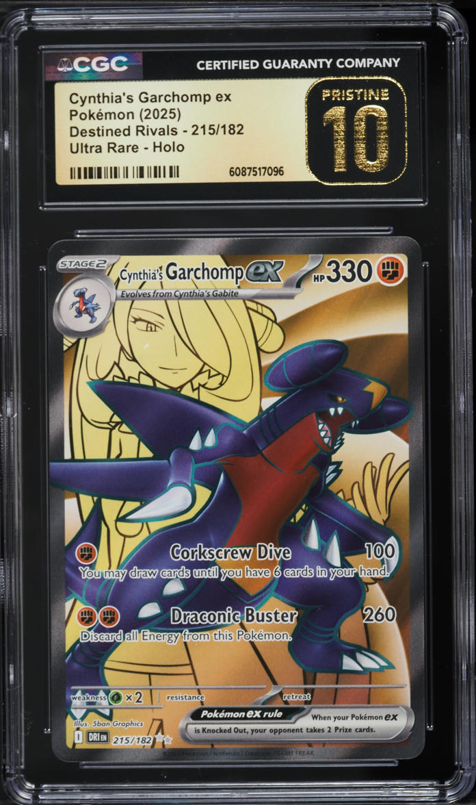 2025 Pokemon SV Destined Rivals Full Art Cynthia's Garchomp ex #215 CGC 10 PRISTINE