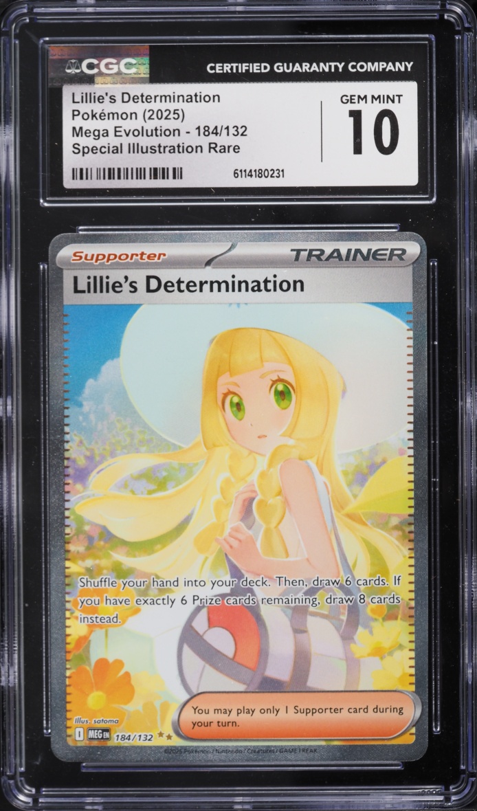 2025 Pokemon Mega Evolution SIR Lillie's Determination #184 CGC 10 GEM MINT