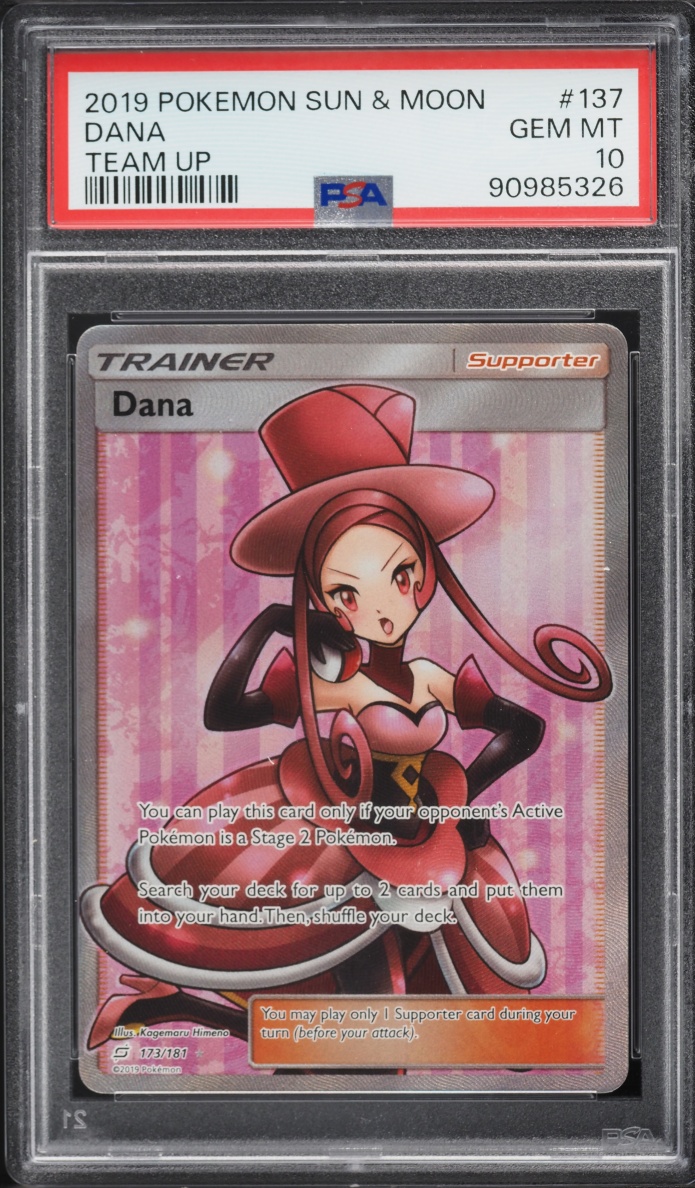 2019 Pokemon Sun & Moon Team Up Full Art Dana #137 PSA 10 GEM MINT