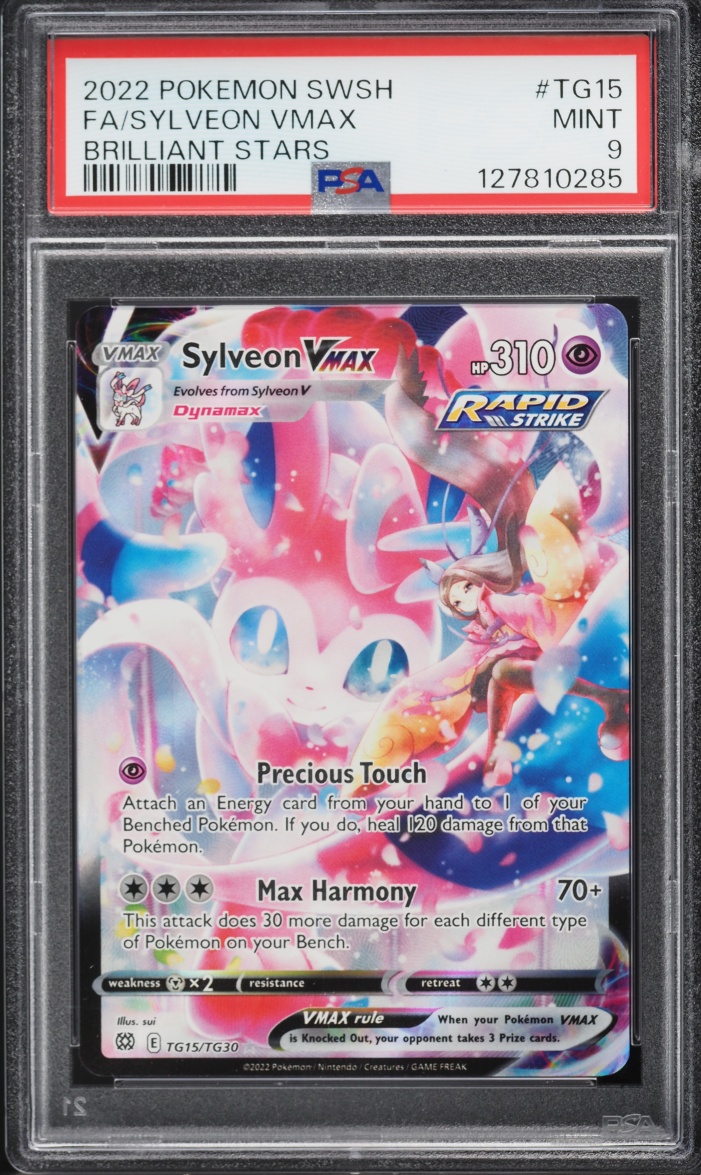 2022 Pokemon Sword & Shield Brilliant Stars Trainer Gallery CHR Sylveon VMAX #TG15 PSA 9 MINT