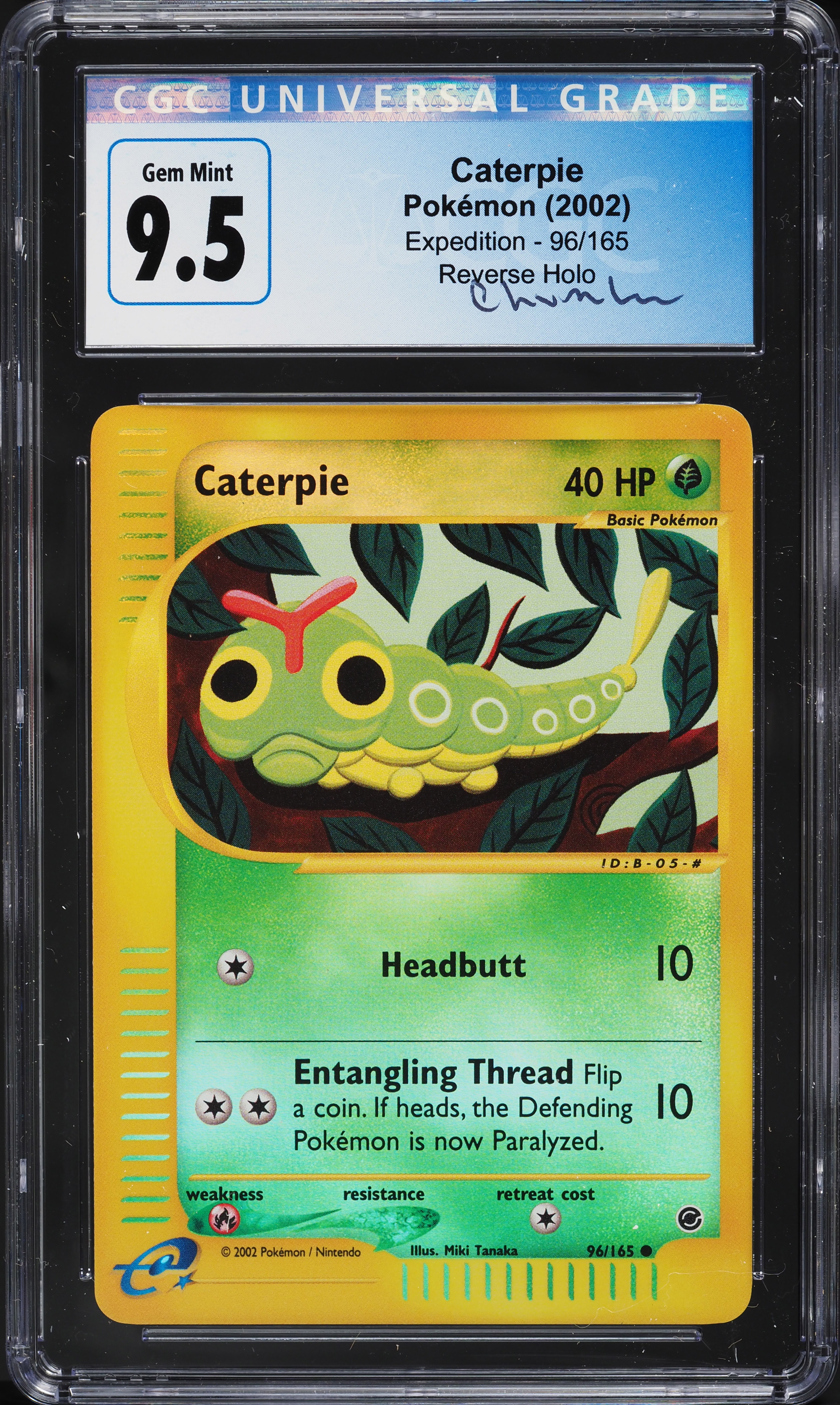 2002 Pokemon Expedition Reverse Holo Caterpie #96 CGC 9.5 GEM MINT