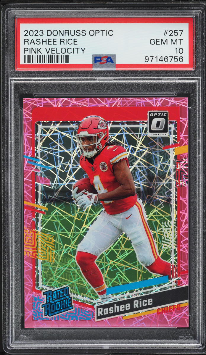 2023 Donruss Optic Pink Velocity Rashee Rice ROOKIE #257 PSA 10 GEM MINT