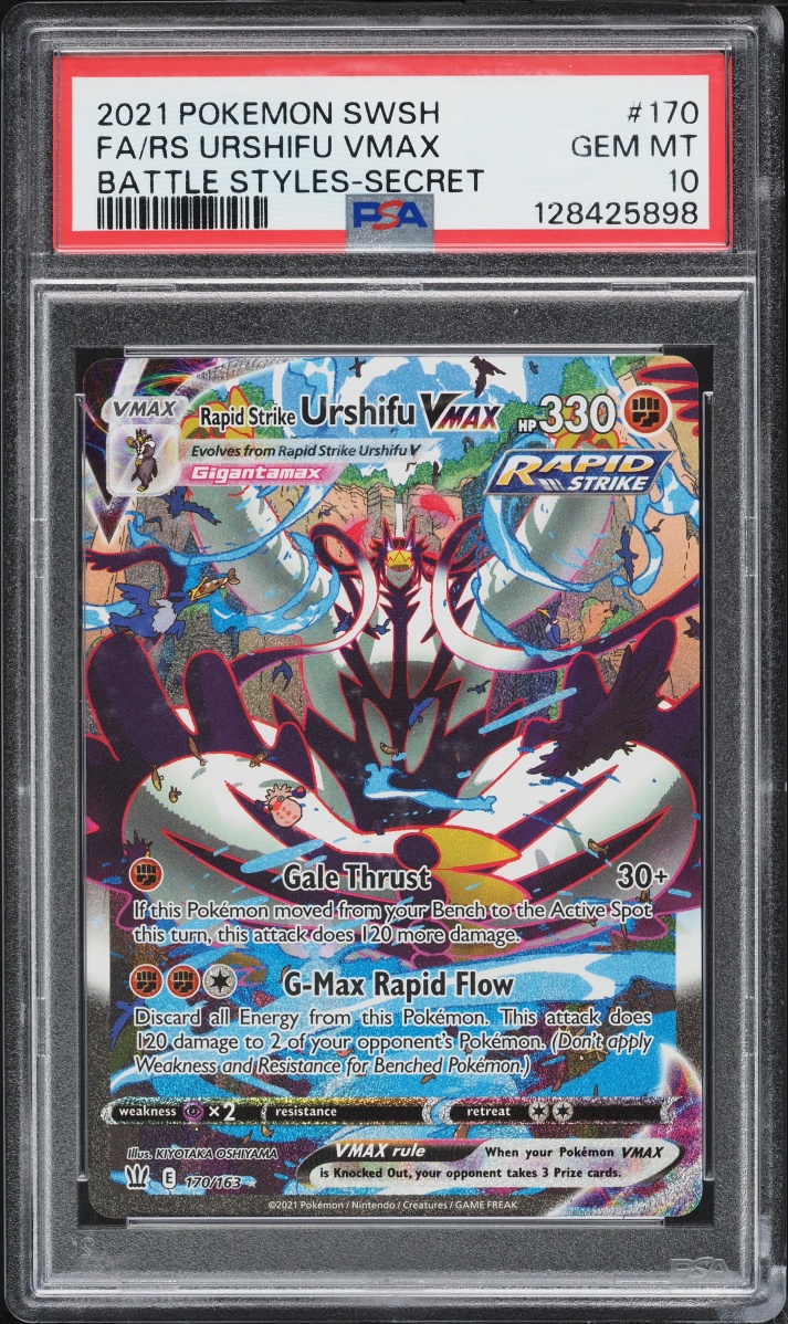 2021 Pokemon Sword & Shield Battle Styles Full Art Rapid Strike Urshifu VMAX #170 PSA 10 GEM