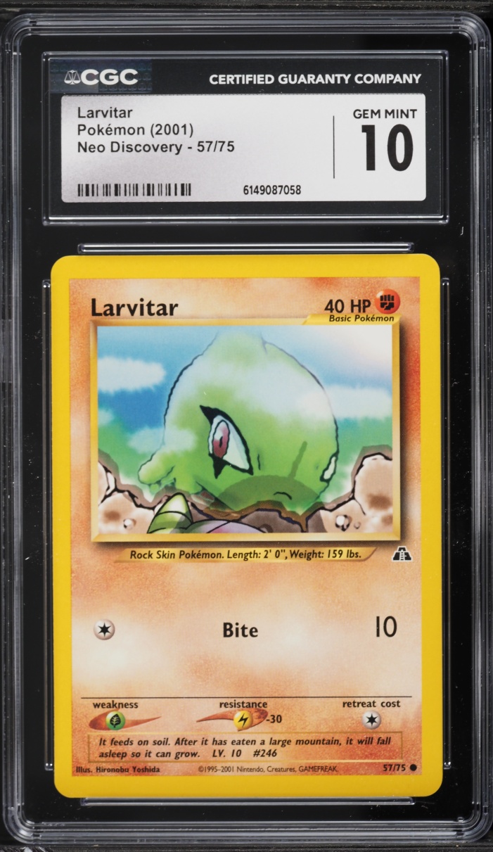 2001 Pokemon Neo Discovery Larvitar #57 CGC 10 GEM MINT