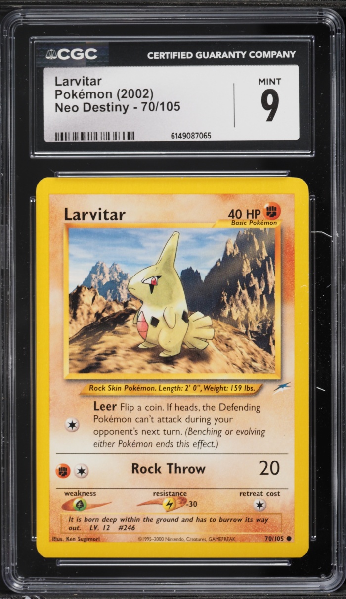 2002 Pokemon Neo Destiny Larvitar #70 CGC 9 MINT