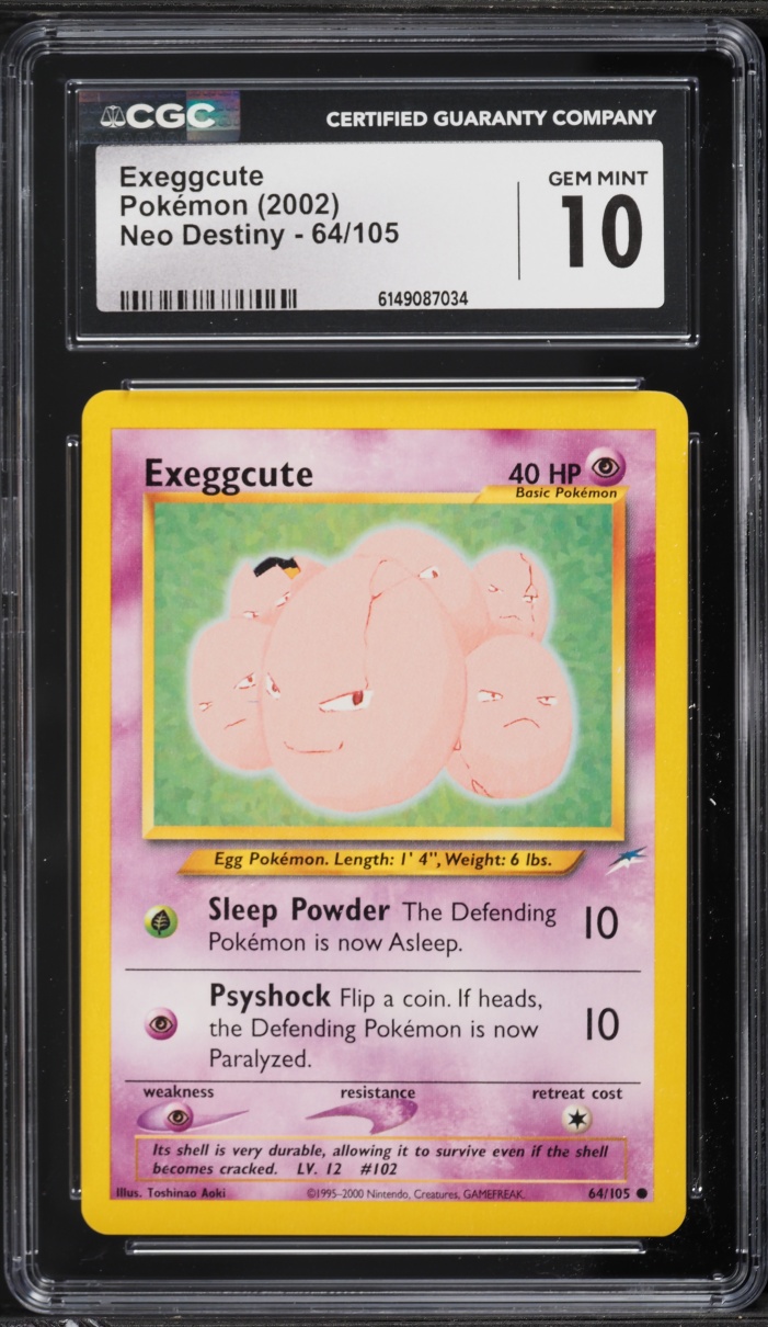 2002 Pokemon Neo Destiny Exeggcute #64 CGC 10 GEM MINT