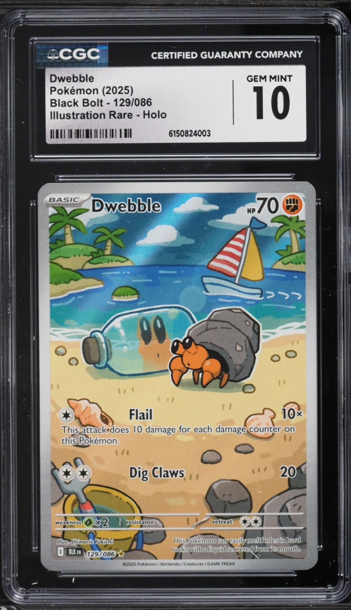 2025 Pokemon Scarlet & Violet Black Bolt IR Dwebble #129 CGC 10 GEM MINT