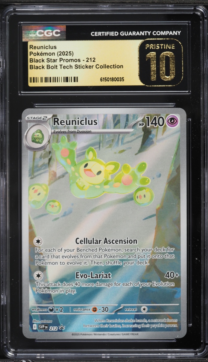 2025 Pokemon SV Promo Black Bolt Tech Sticker Full Art Reuniclus #212 CGC 10 PRISTINE