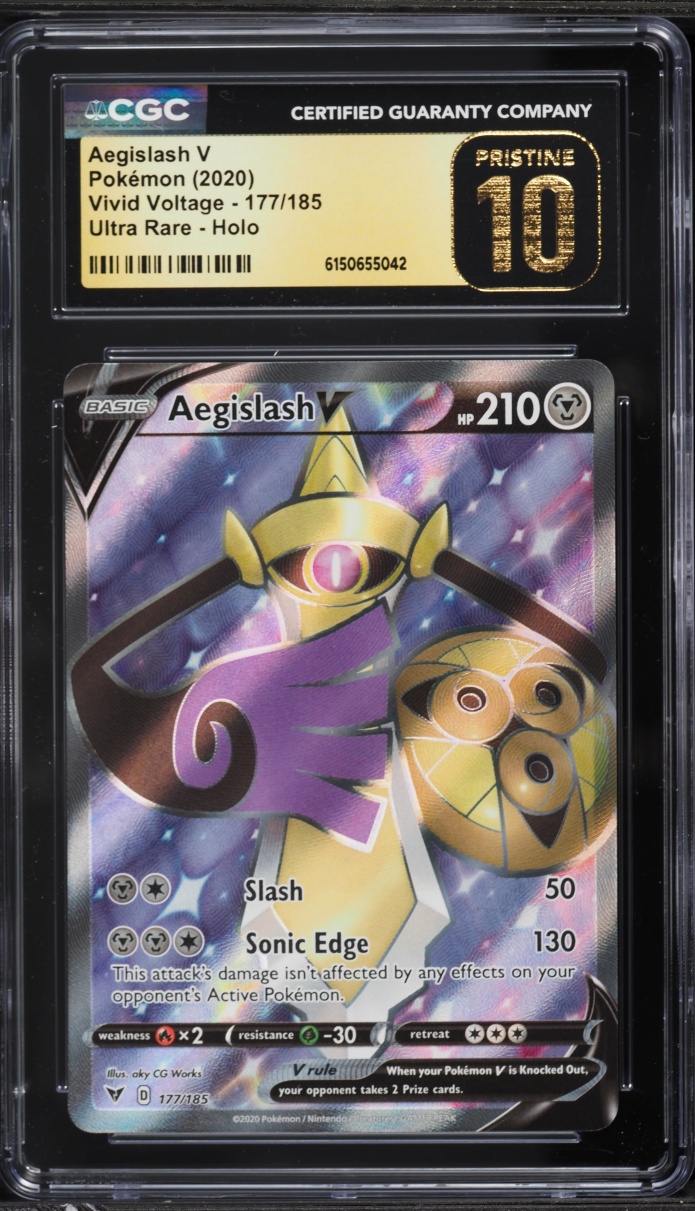 2020 Pokemon Sword & Shield Vivid Voltage Full Art Aegislash V #177 CGC 10 PRISTINE