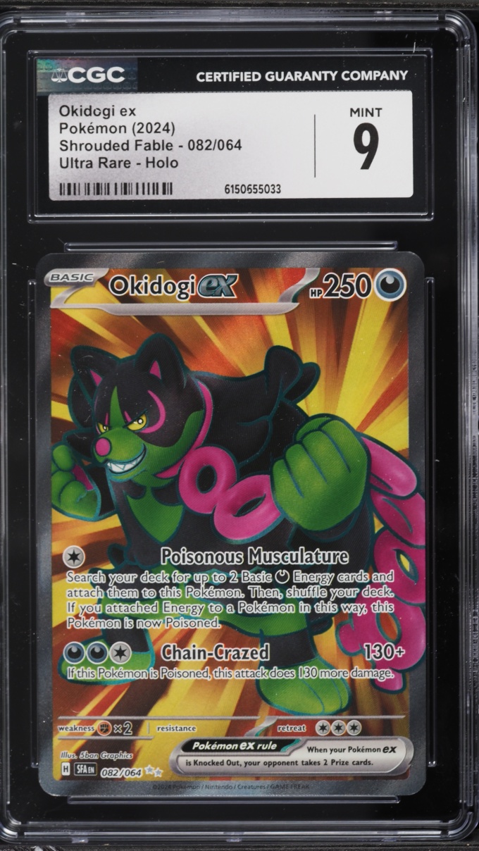 2024 Pokemon Scarlet & Violet Shrouded Fable Full Art Okidogi ex #82 CGC 9 MINT