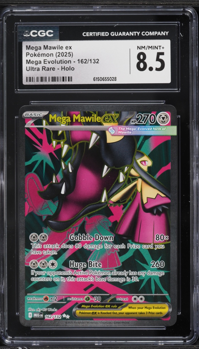2025 Pokemon Mega Evolution Full Art Mega Mawile ex #162 CGC 8.5 NM-MT+