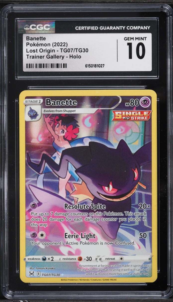 2022 Pokemon Sword & Shield Lost Origin Trainer Gallery CHR Banette #TG07 CGC 10 GEM MINT