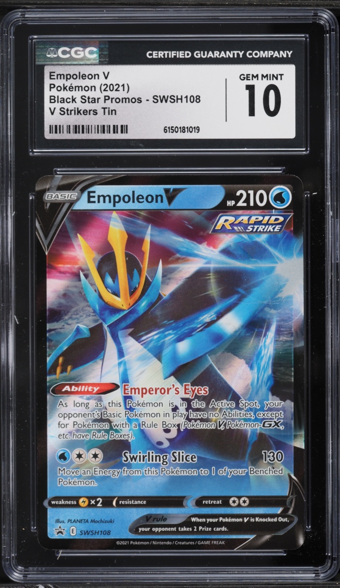 2021 Pokemon Sword & Shield Promo V Strikers Tin Empoleon V #SWSH108 CGC 10 GEM MINT