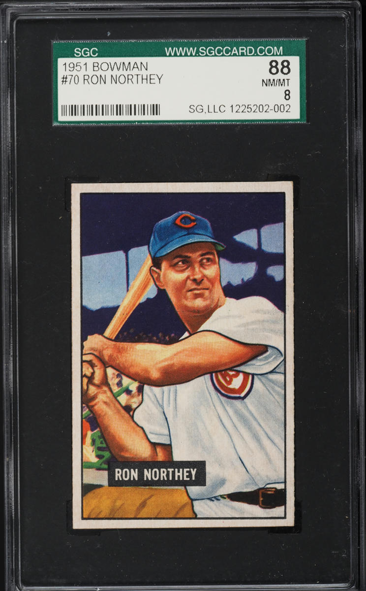 1951 Bowman Ron Northey #70 SGC 8 NM-MT