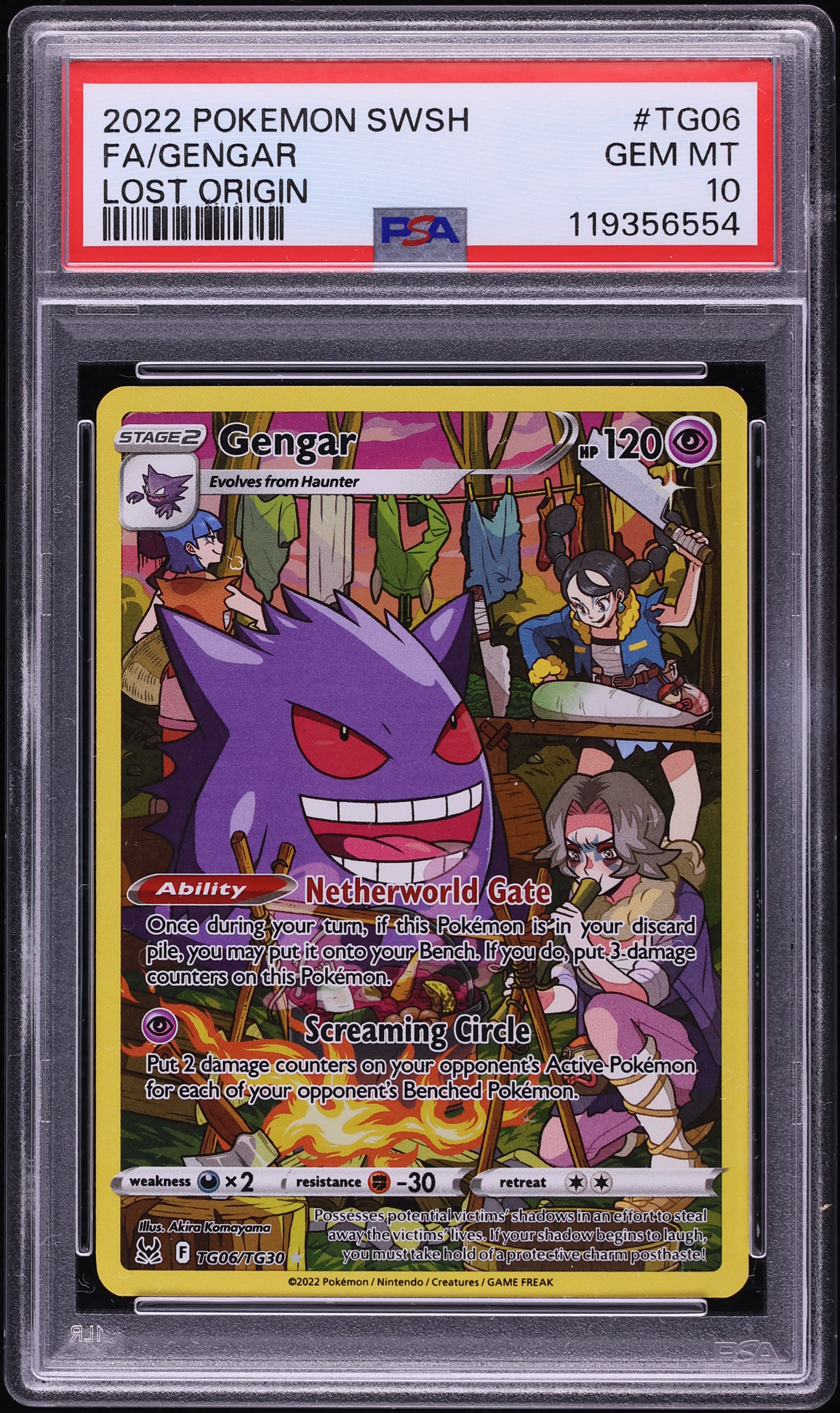 2022 Pokemon Sword & Shield Lost Origin Trainer Gallery CHR Gengar #TG06 PSA 10 GEM MINT