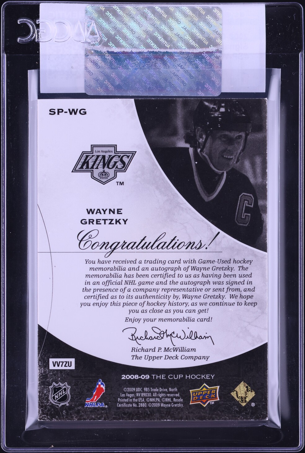 2008 Upper Deck The Cup Wayne Gretzky PATCH AUTO 25/25 #SP-WG CGC AUTH