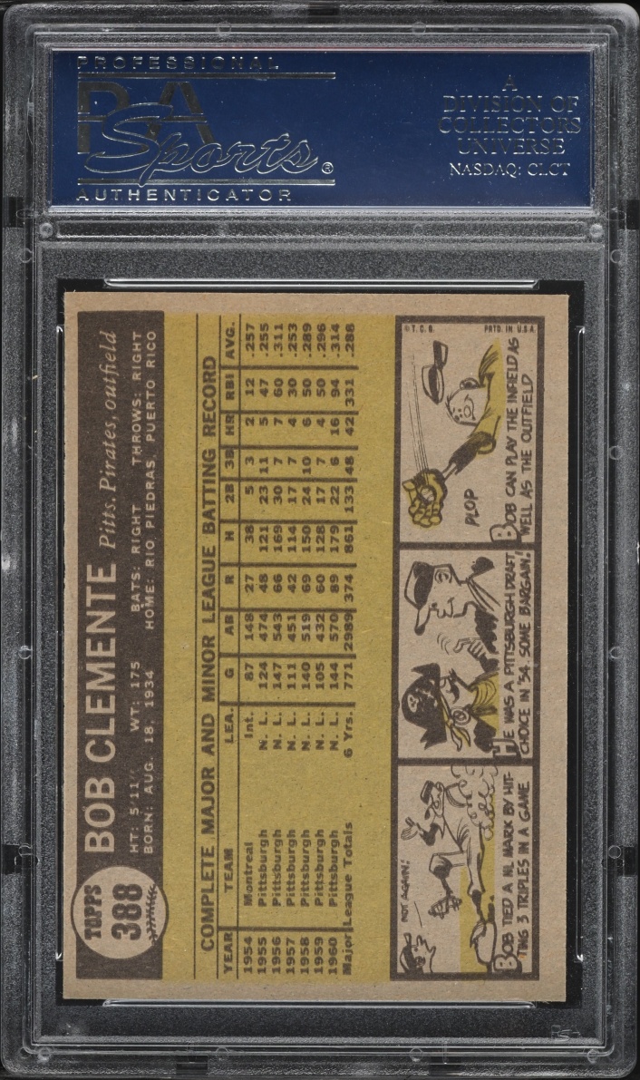 1961 Topps Roberto Clemente #388 PSA 8 NM-MT