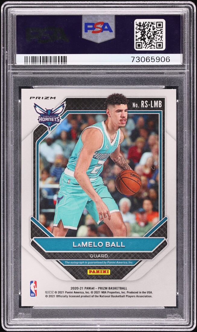 2020 Panini Prizm Silver LaMelo Ball ROOKIE AUTO DNA 10 #RS-LMB PSA 9 MINT