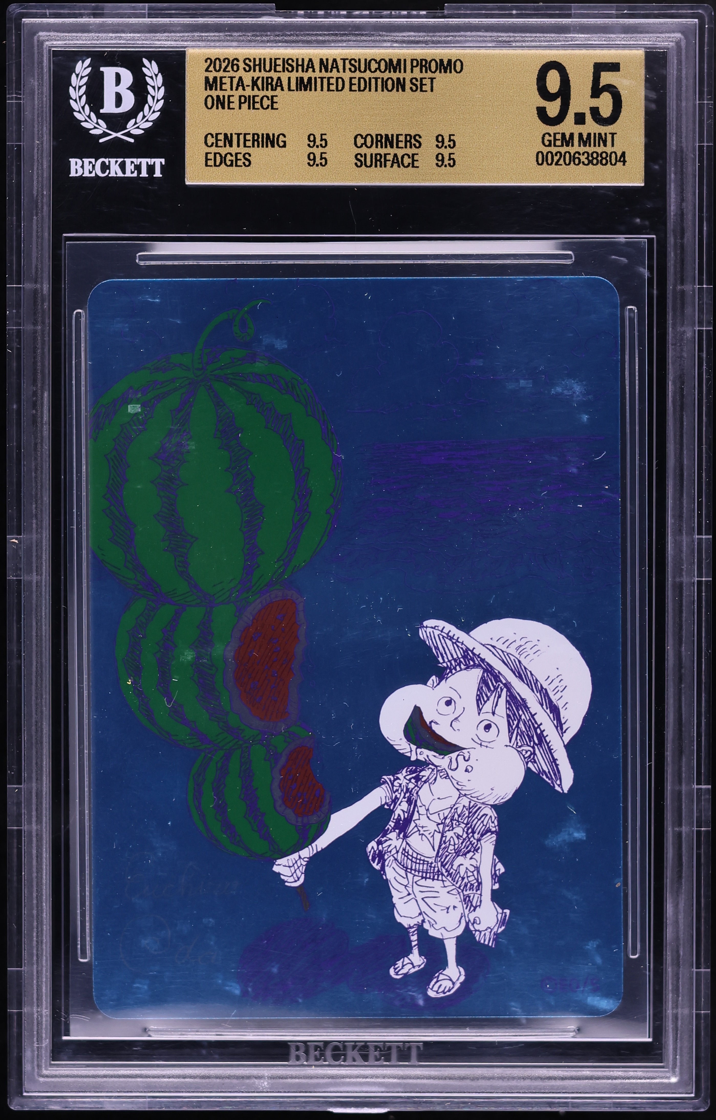 2026 Shueisha Natsucomi Meta-Kira Limited Edition Promo Set One Piece BGS 9.5 GEM MINT