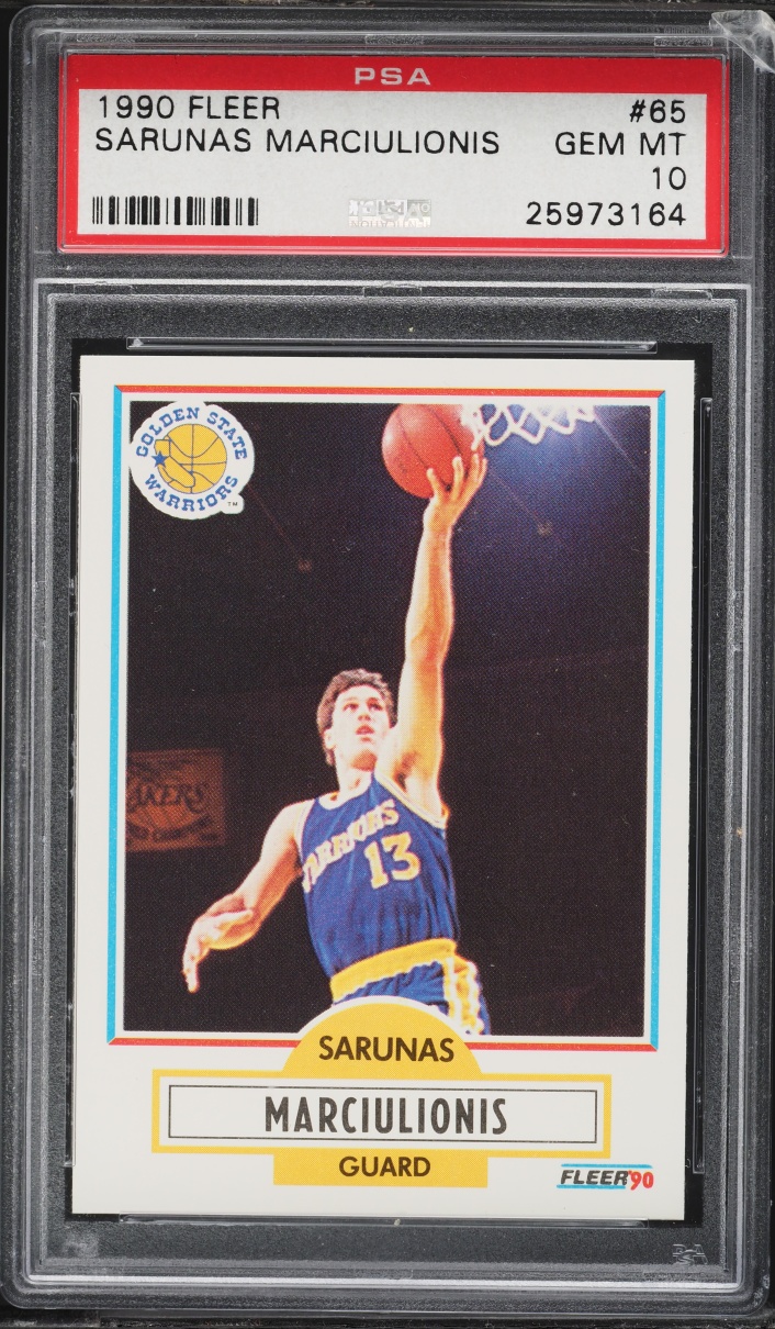 1990 Fleer Basketball Sarunas Marciulionis ROOKIE #65 PSA 10 GEM MINT