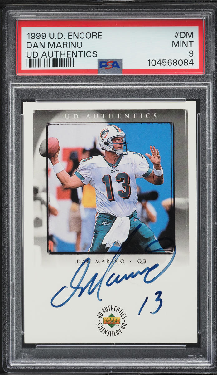 1998 Upper Deck Encore Authentics Dan Marino AUTO #DM PSA 9 MINT