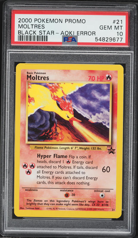 2000 Pokemon Promo Aoki Error Moltres #21 PSA 10 GEM MINT on