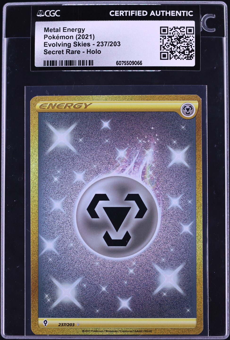 2021 Pokemon Sword & Shield Evolving Skies Gold Rare Metal Energy #237 CGC AUTH