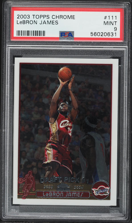 2006 Topps Chrome Black Refractor LeBron James /99 #67 PSA 9 MINT