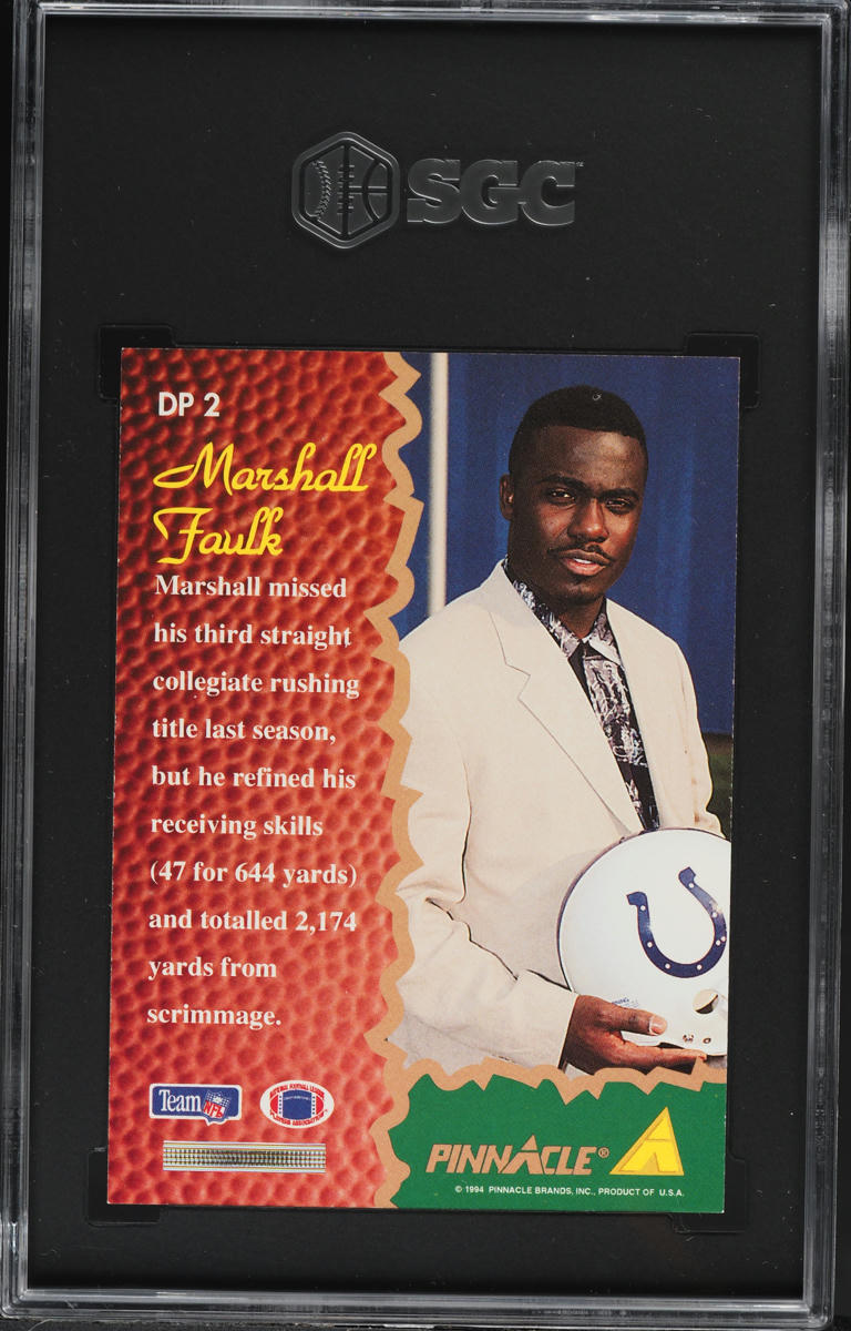 1994 Pinnacle Draft Marshall Faulk ROOKIE #DP2 SGC 8 NM-MT