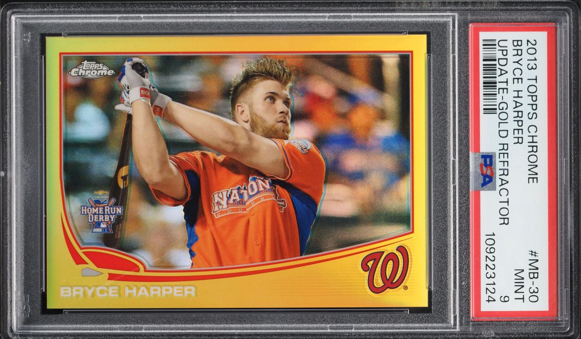 2013 Topps Chrome Update Gold Refractor Bryce Harper /250 #MB-30 PSA 9 MINT