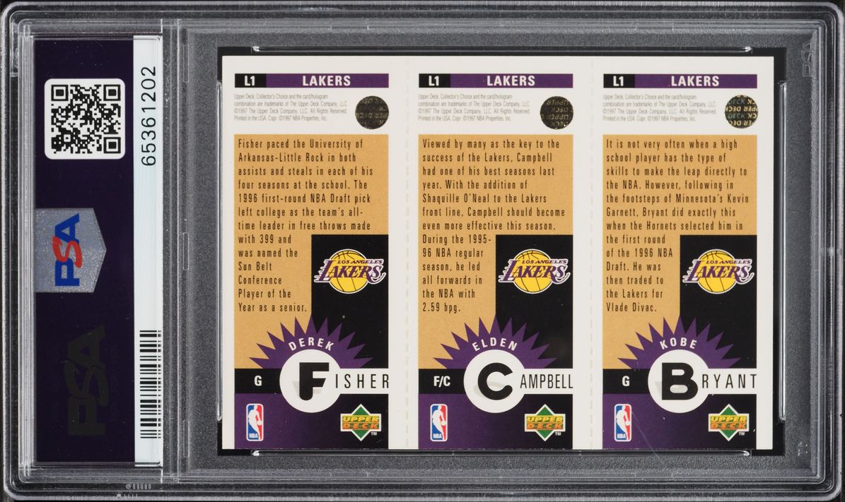 1996 Collector's Choice Mini Lakers Team Gold Kobe Bryant ROOKIE #L1 PSA 10 GEM MINT