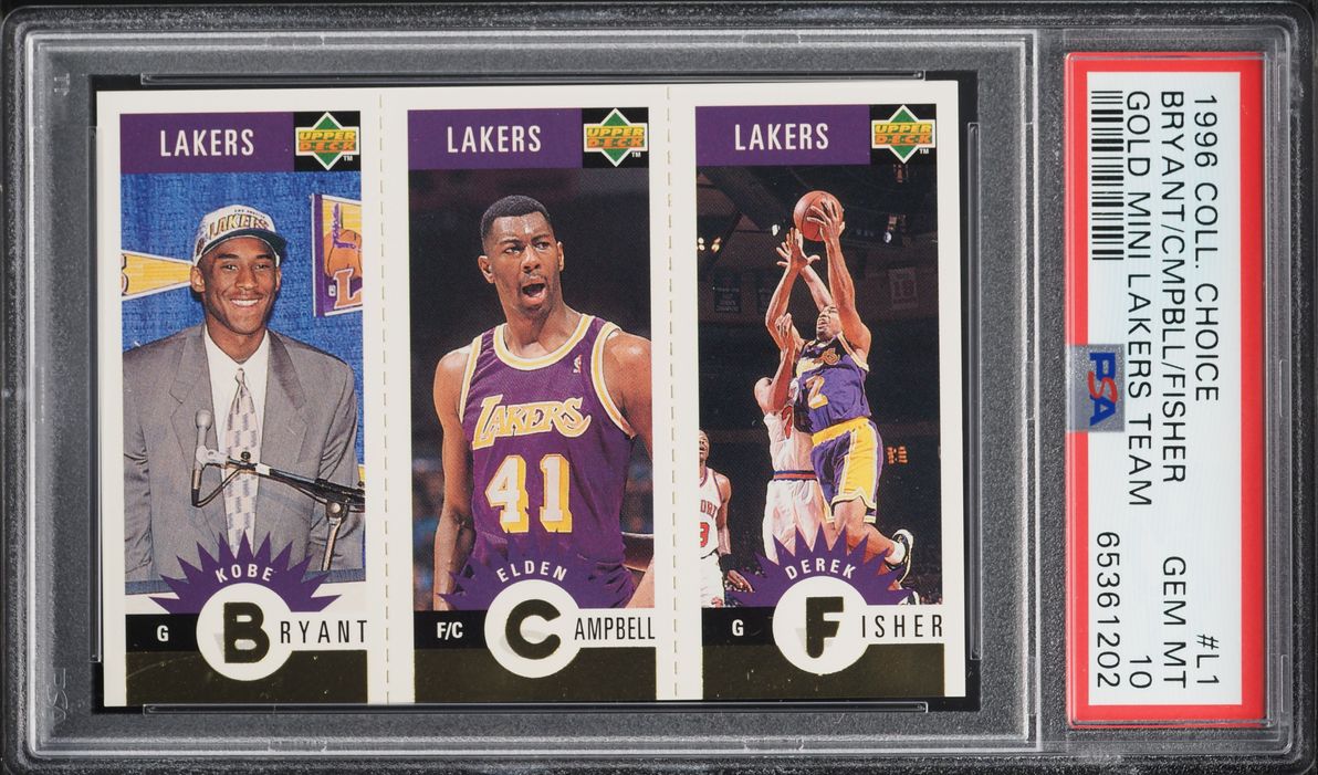 1996 Collector's Choice Mini Lakers Team Gold Kobe Bryant ROOKIE #L1 PSA 10 GEM MINT
