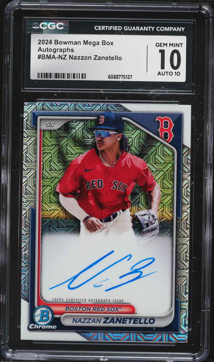 2024 Bowman Chrome Mega Box Nazzan Zanetello PROSPECT AUTO #BMA-NZ CGC 10 GEM MINT