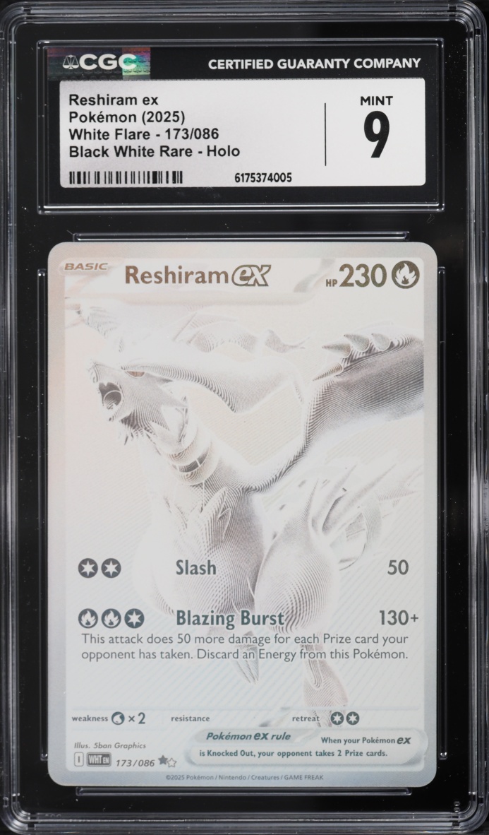 2025 Pokemon Scarlet & Violet White Flare BWR Reshiram ex #173 CGC 9 MINT