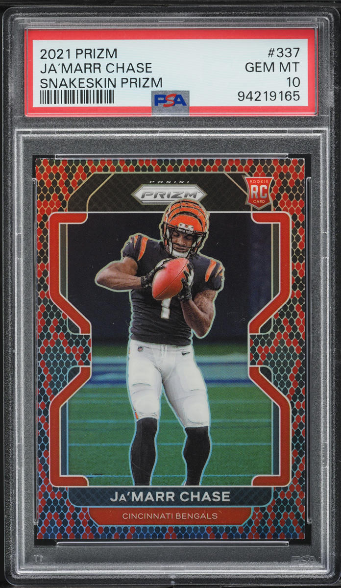2021 Panini Prizm Snakeskin Ja’Marr Chase ROOKIE #337 PSA 10 GEM MINT