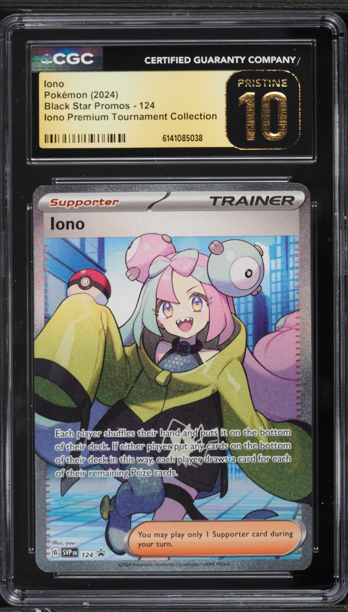 2024 Pokemon Scarlet & Violet Promo Premium Tournament Full Art Iono #124 CGC 10 PRISTINE