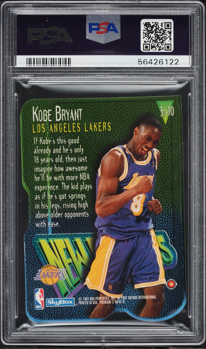 1996 Skybox Premium New Editions Die-Cut Kobe Bryant ROOKIE #3 PSA 8 NM-MT