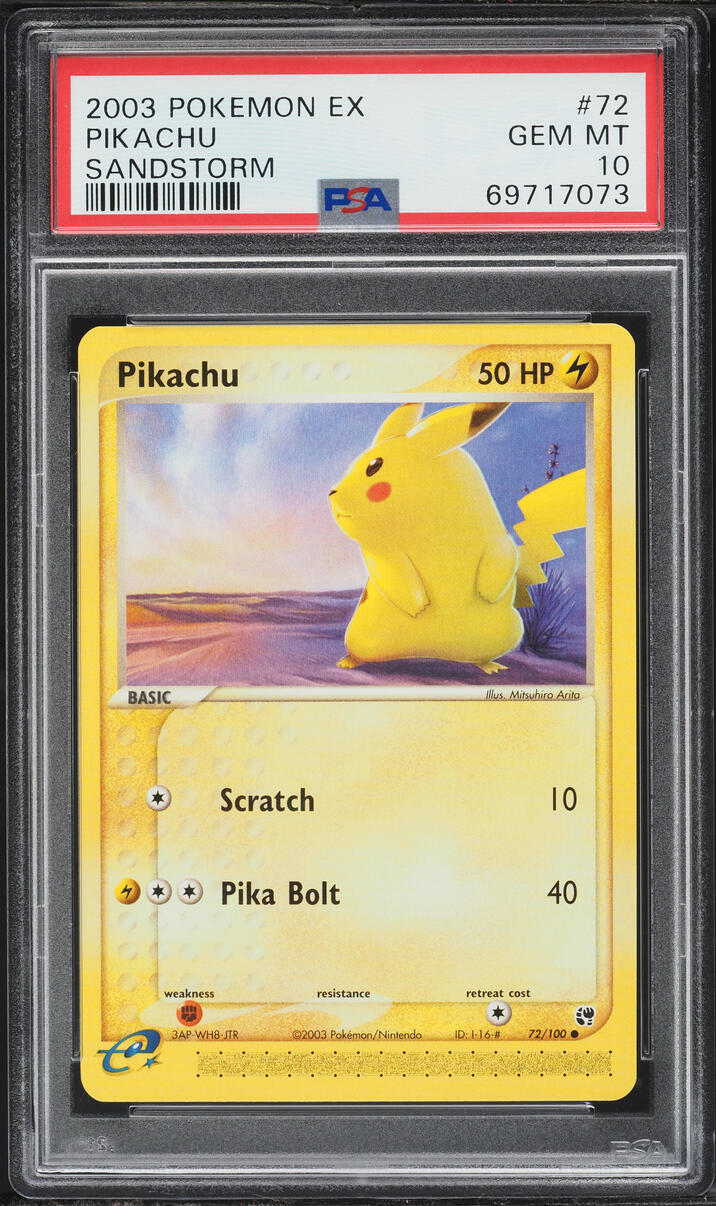 2003 Pokemon EX Sandstorm Pikachu #72 PSA 10 GEM MINT