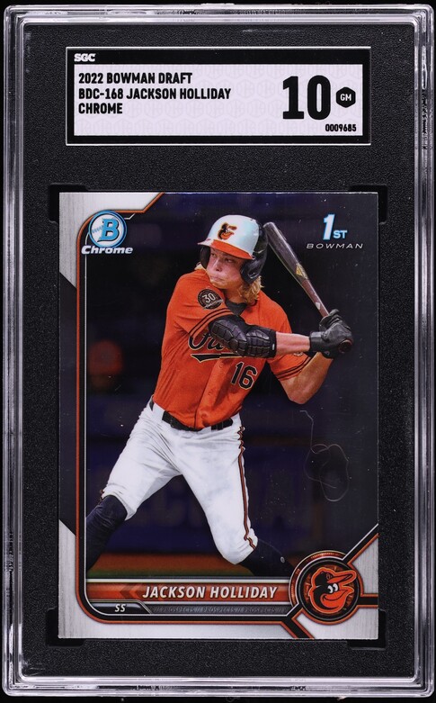 2022 Bowman Chrome Jackson Holliday PROSPECT #BDC-168 SGC 10 GEM MINT