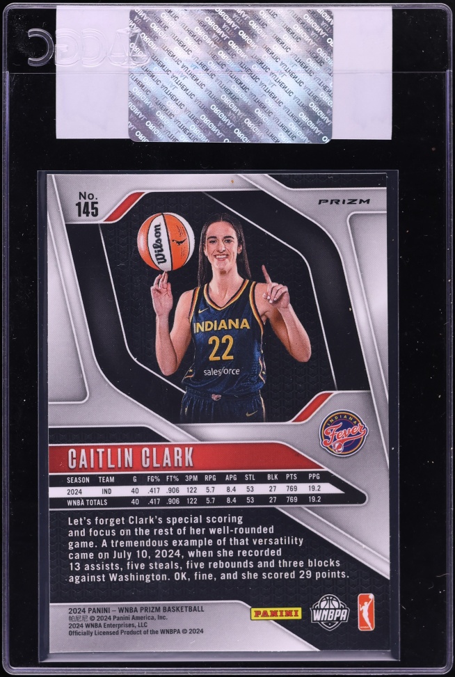 2024 Panini Prizm WNBA Ice Caitlin Clark ROOKIE #145 CGC AUTH