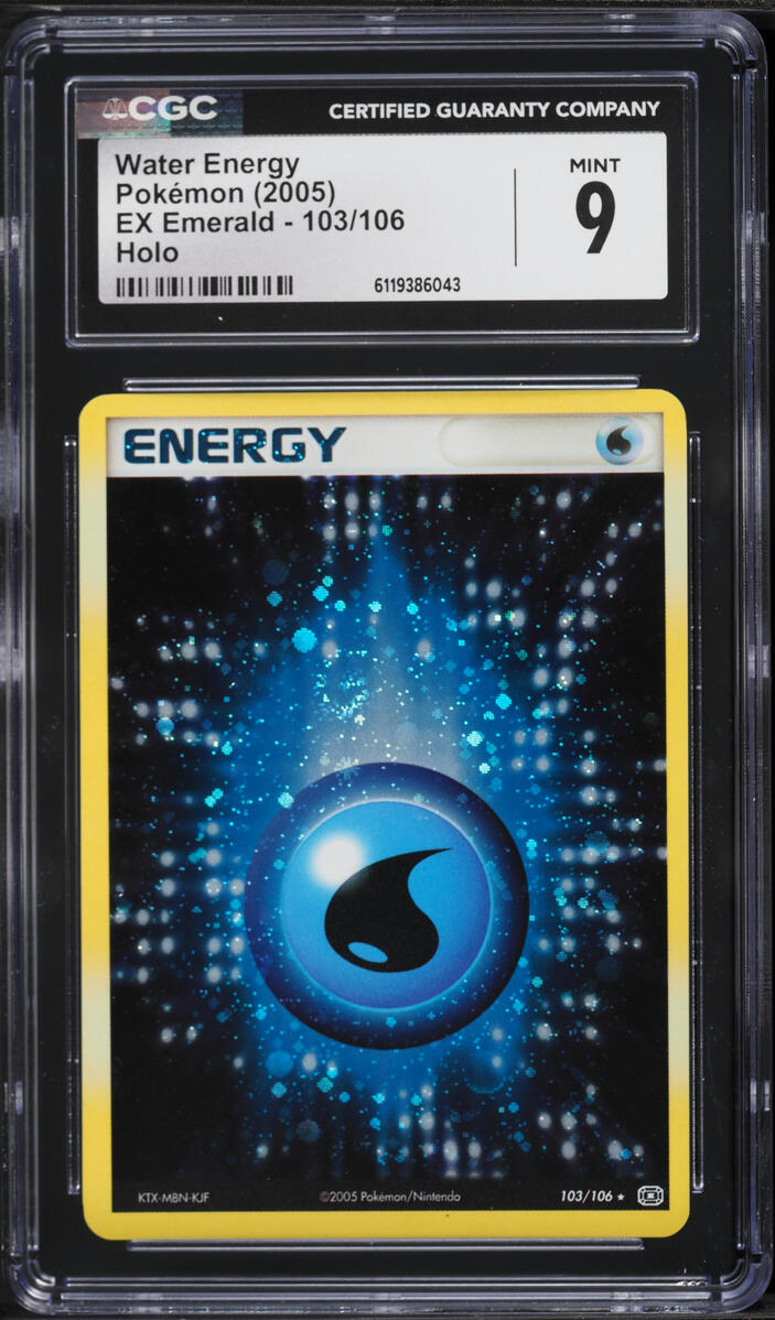 2005 Pokemon EX Emerald Holo Water Energy #103 CGC 9 MINT